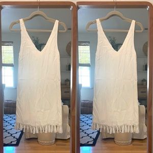Lulus tassel vacation short shift beach wedding rehearsal dress S bridal boho